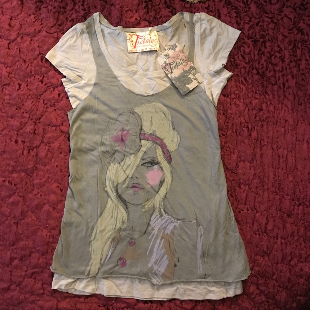 NWT Zara double T-shirt with Bella Donna